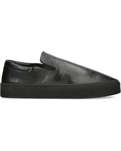 The Row Leather Dean Sneakers - Black