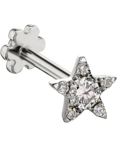 Maria Tash White Gold And White Diamond Celestial Stud Earring (4.5mm) - Metallic
