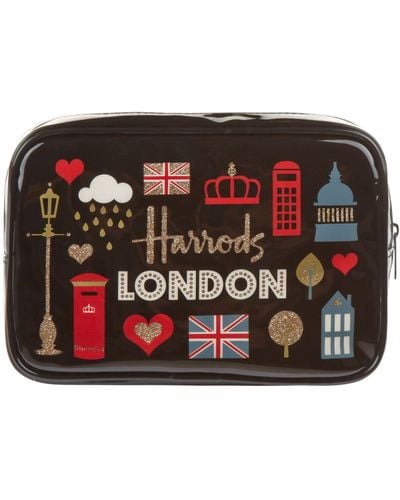 Harrods Glitter London Cosmetic Bag - Black
