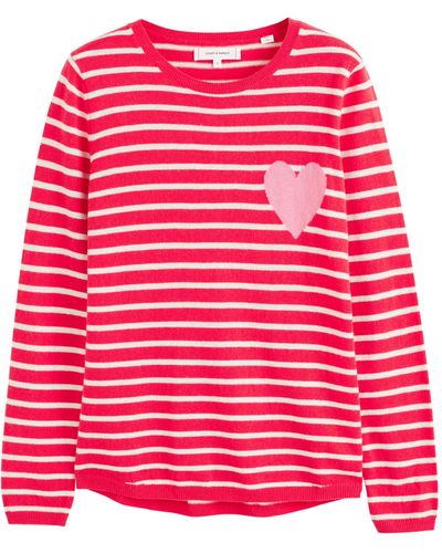 Chinti & Parker Wool-cashmere Breton Heart Sweater - Red