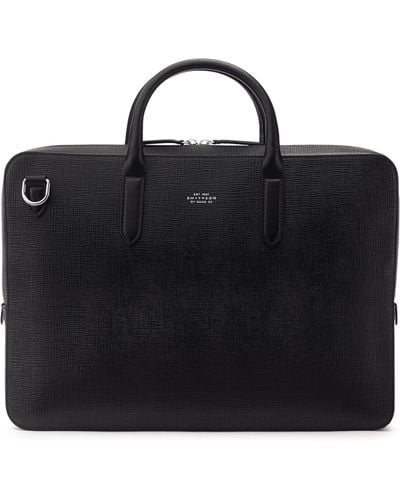 Smythson Leather Briefcase - Black