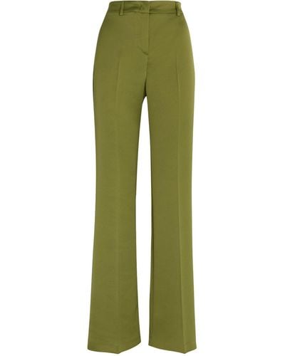 MAX&Co. Satin Wide-leg Trousers - Green
