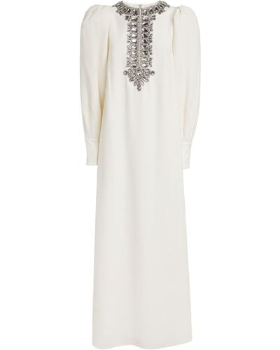 Andrew Gn Embellished Maxi Dress - White
