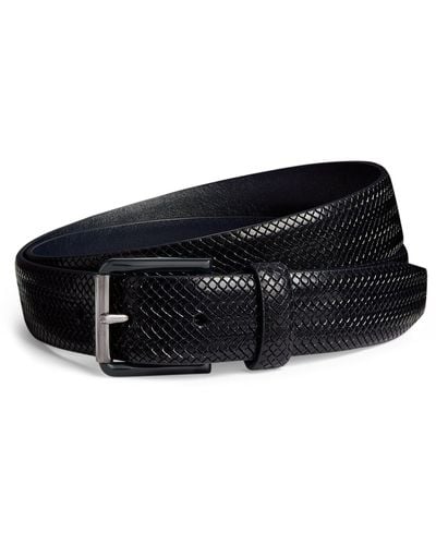 Giorgio Armani Leather Woven Belt - Black