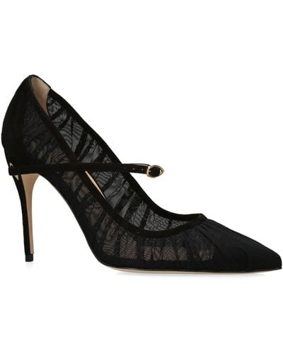 Jennifer Chamandi Tulle Lorenzo Court Shoes 105 - Black