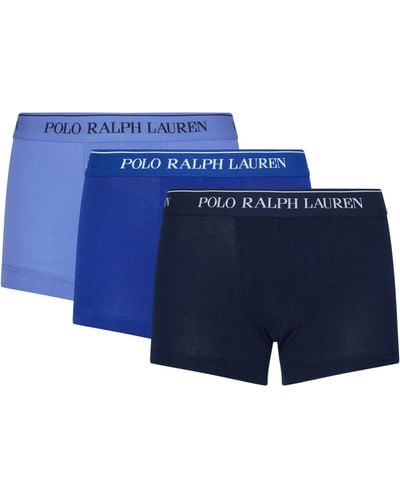 Polo Ralph Lauren Logo Trunks (set Of 3) - Blue
