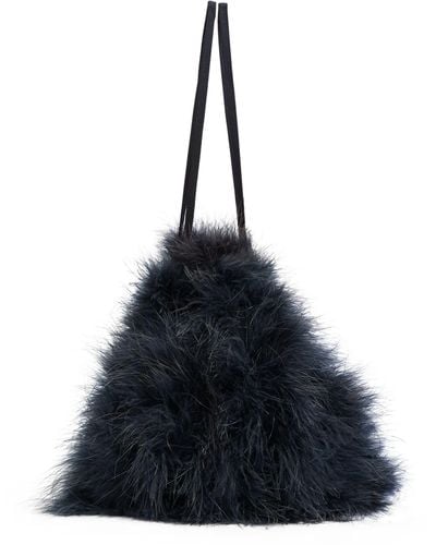 Yves Salomon Mini Feather Top-handle Bag - Blue