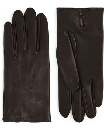 Dents Leather Silk-lined Gloves - Brown