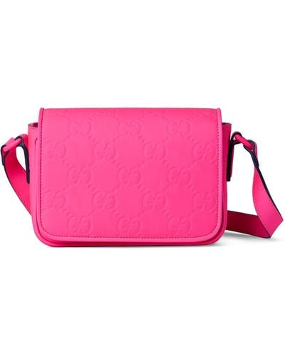 Gucci Leather Rubber-effect Super Mini Bag - Pink