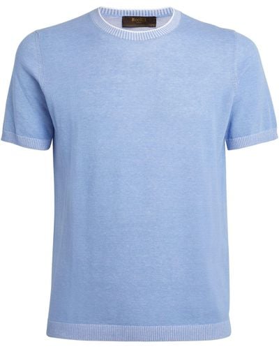 Moorer Knitted T-shirt - Blue
