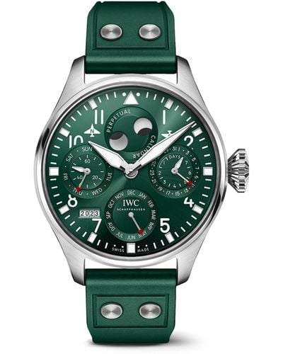 IWC Schaffhausen Stainless Steel Big Pilot's Perpetual Calendar Automatic Watch 46mm - Green