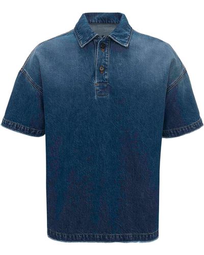 JW Anderson Denim Polo Shirt - Blue