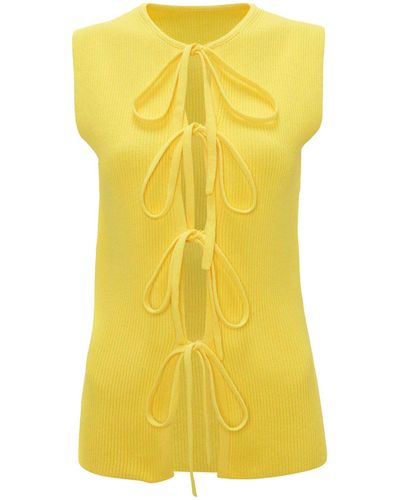 JW Anderson Bow-detail Sleeveless Top - Yellow