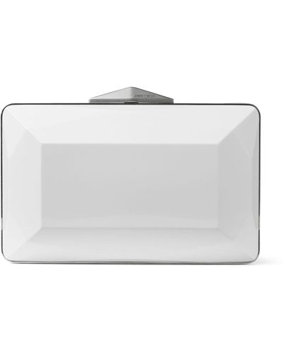 Jimmy Choo Diamond Box Clutch Bag - White
