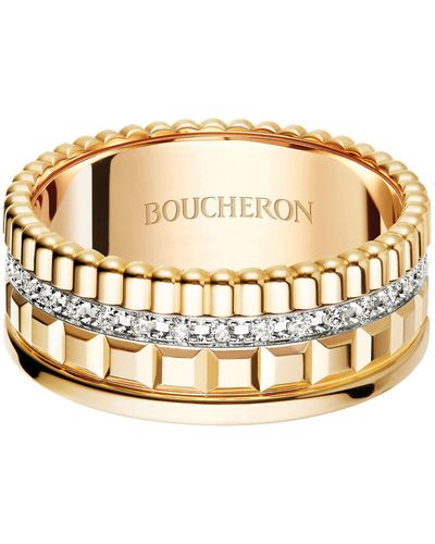 Boucheron Small Yellow Gold And Diamond Quatre Radiant Ring - Metallic