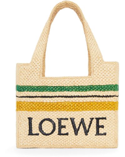 Loewe X Paula's Ibiza Medium Striped Font Tote Bag - Yellow