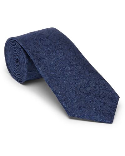 Brunello Cucinelli Silk Paisley Tie - Blue