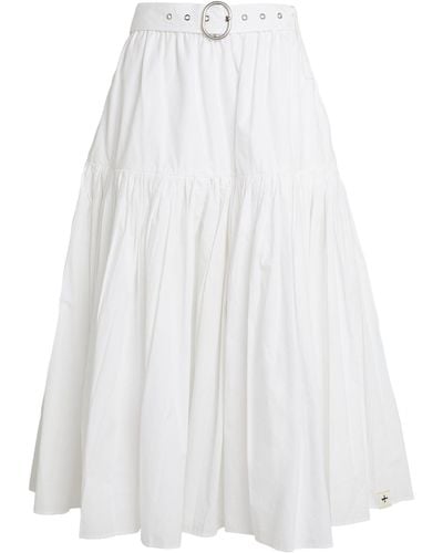 Jil Sander Cotton Pleated Skirt - White