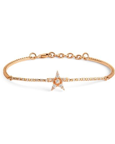 BeeGoddess Rose Gold And Diamond Star Light Bracelet - Natural
