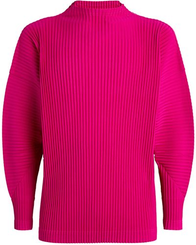 Homme Plissé Issey Miyake Pleated High-neck T-shirt - Pink