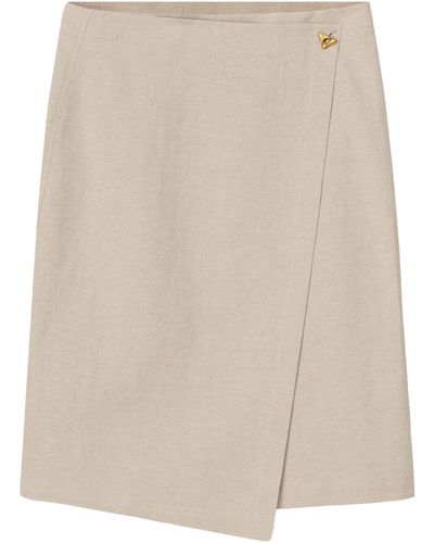Aeron Linen-cotton Prow Wrap Skirt - Natural