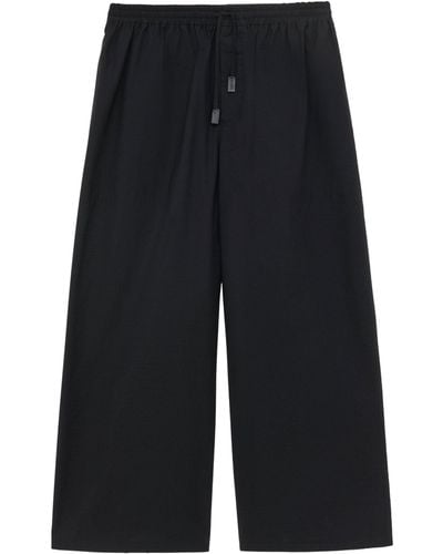 Loewe X Paula's Ibiza Cotton-blend Cropped Trousers - Black