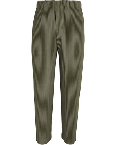 Homme Plissé Issey Miyake Pleated Straight Trousers - Green