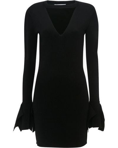 JW Anderson V-neck Panel Mini Dress - Black
