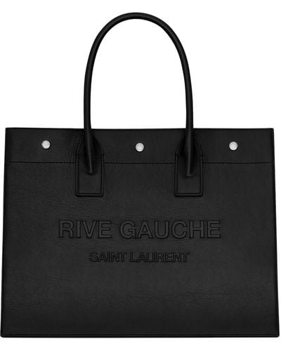 Saint Laurent Small Rive Gauche Tote Bag - Black