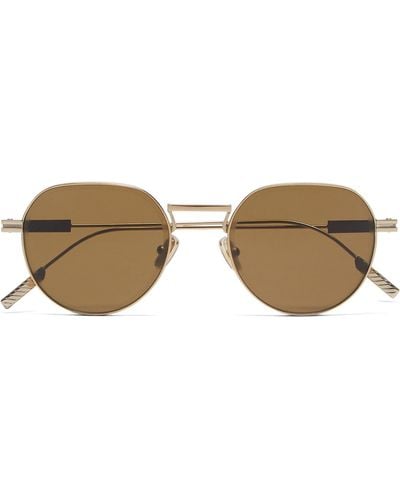 Zegna Tinted-lens Sunglasses - Natural