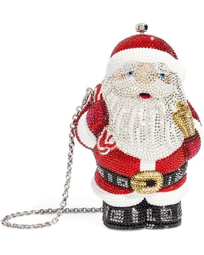 Judith Leiber Crystal Embellished Kris' Santa Clutch Bag - Red
