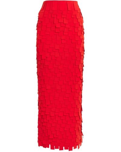 A.W.A.K.E. MODE Rectangle Midi Skirt - Red