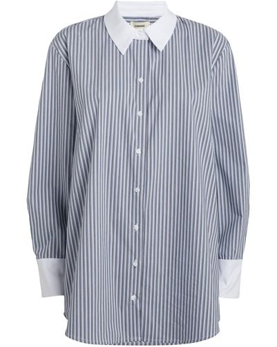 L'Agence Striped Malia Tunic Shirt - Blue