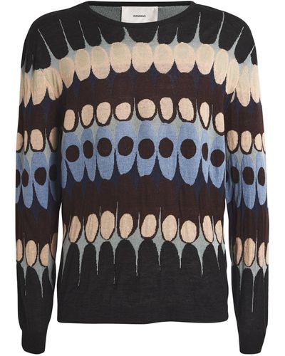 Commas Eclipse Jacquard Sweater - Black