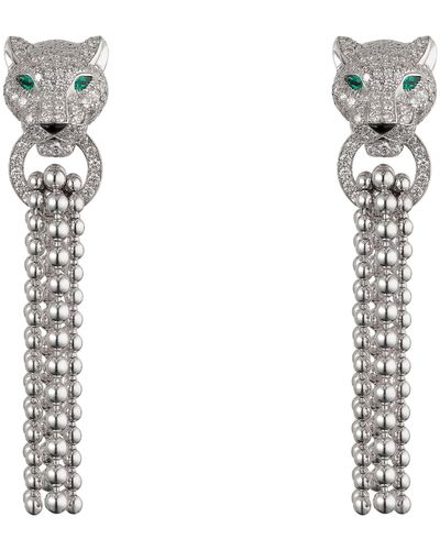 Cartier White Gold And Diamond Panthère De Tassel Earrings