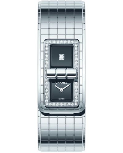 Chanel Stainless Steel And Diamond Code Coco Watch 38.1mm - Blue