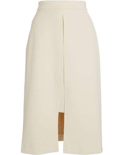 St. John Split-detail Midi Skirt - White