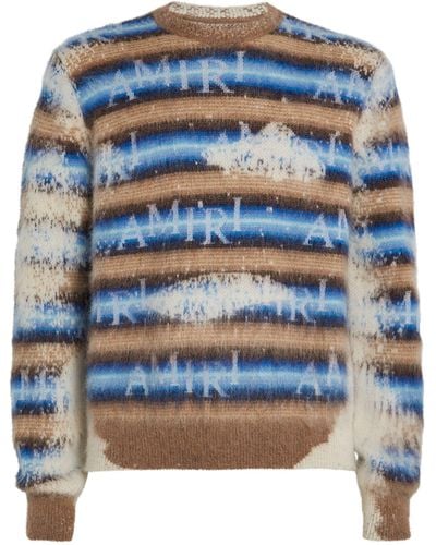 Amiri Wool-blend Logo Sweater - Blue