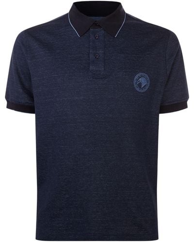 Stefano Ricci Eagle Logo Polo Shirt - Blue