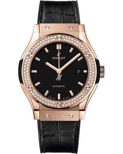 Hublot King Gold And Diamond Classic Fusion Watch 42mm - Black