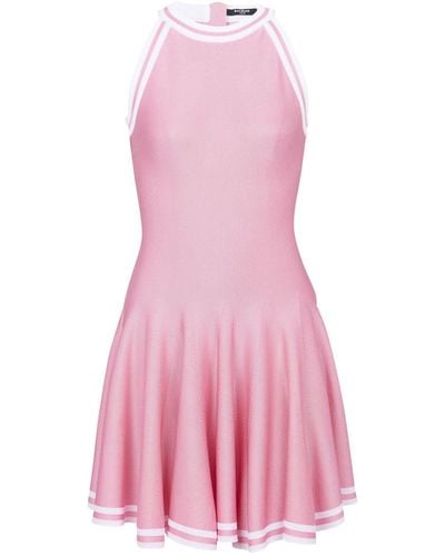 Balmain Band-detail Mini Dress - Pink