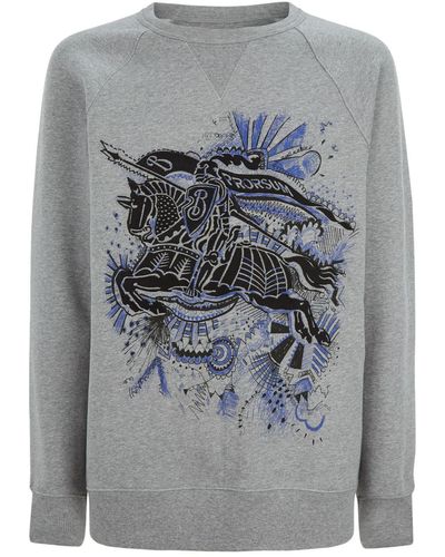 Burberry Equestrian Knight Embroidered Sweatshirt - Gray