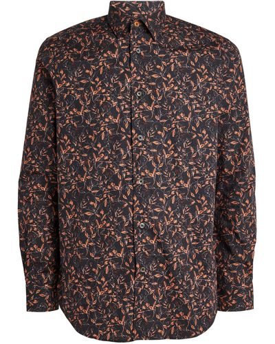 Paul Smith Corduroy Floral Shirt - Brown