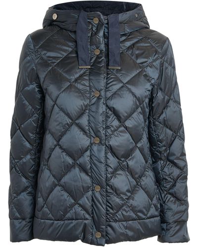 Max Mara Quilted Hooded Jacket - Blue