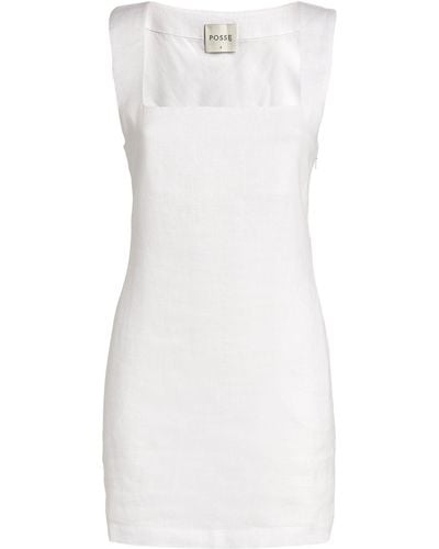 Posse Linen Alice Mini Dress - White