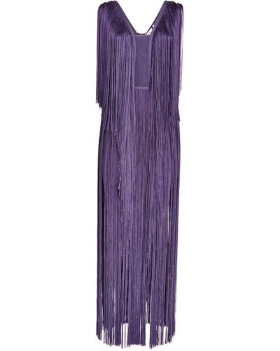 Hervé Léger Fringed Gown - Purple