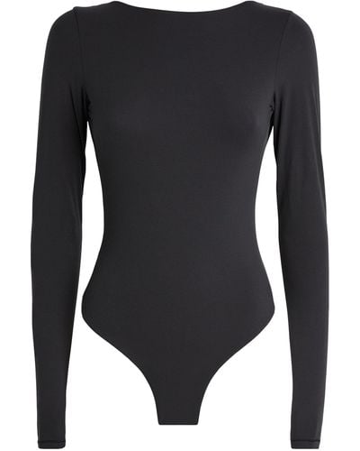 Skims Fits Everybody Long-sleeve Bodysuit - Black