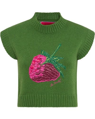 La DoubleJ Embroidered Lampone Sweater Vest - Green