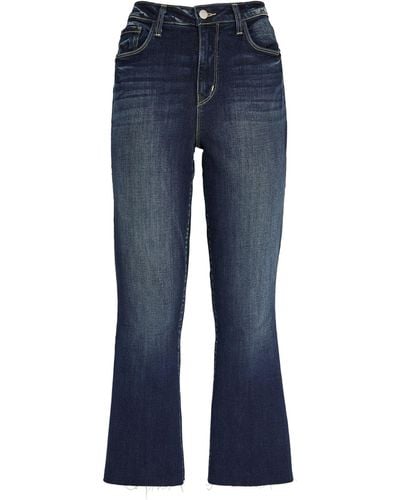 L'Agence Kenda Cropped Flared Jeans - Blue