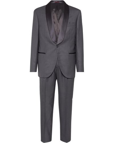 Brunello Cucinelli Wool-silk Shawl-collar Tuxedo - Gray